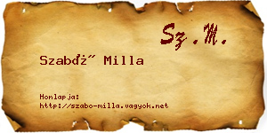 Szabó Milla névjegykártya